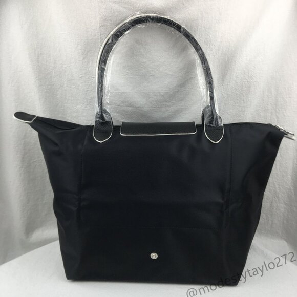 NWT Longchamp Le Pliage Original Large Shoulder Nylon Bag Tote IN NEW BLACK - Picture 7 of 12